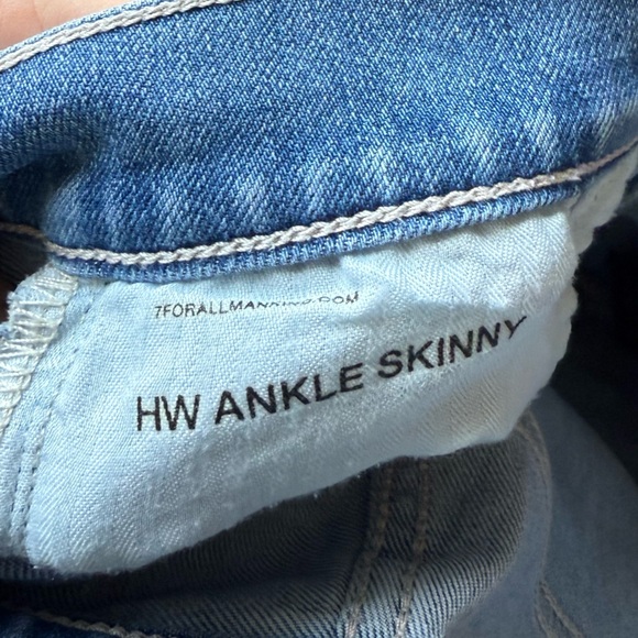 7 For All Mankind Women's Light Blue Skinny Jeans - Picture 2 of 5